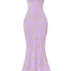 Capriana  Orchid Jacquard Satin Gown