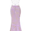 Capriana  Orchid Jacquard Satin Gown