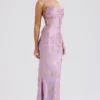 Capriana  Orchid Jacquard Satin Gown