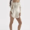 Caprice Cream Dainty Knit Mini Dress