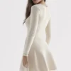 Caprice Cream Dainty Knit Mini Dress