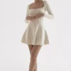 Caprice Cream Dainty Knit Mini Dress