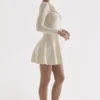 Caprice Cream Dainty Knit Mini Dress