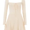 Caprice Cream Dainty Knit Mini Dress