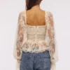 Cara Vintage Ivory Long Sleeve Lace Peplum Top