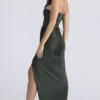 Carelle Emerald Satin Strapless Maxi Dress