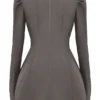 Carlina Mocha Long Sleeve Mini Dress