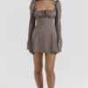 Carlina Mocha Long Sleeve Mini Dress