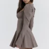 Carlina Mocha Long Sleeve Mini Dress