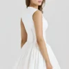Carmel White Stretch Cotton Mini Dress