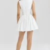 Carmel White Stretch Cotton Mini Dress