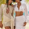 Carmelita Natural Knit Lace Up Dress