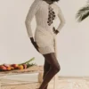 Carmelita Natural Knit Lace Up Dress