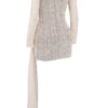 Carmelita Natural Knit Lace Up Dress