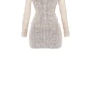 Carmelita Natural Knit Lace Up Dress