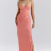 Carmella Coral Embellished Hand Beaded Maxi Dress