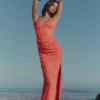 Carmella Coral Embellished Hand Beaded Maxi Dress