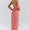 Carmella Coral Embellished Hand Beaded Maxi Dress