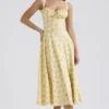 Carmen Buttercup Vintage Floral Print Cotton Bustier Sundress