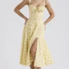 Carmen Buttercup Vintage Floral Print Cotton Bustier Sundress