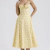 Carmen Buttercup Vintage Floral Print Cotton Bustier Sundress
