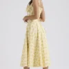 Carmen Buttercup Vintage Floral Print Cotton Bustier Sundress