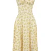 Carmen Buttercup Vintage Floral Print Cotton Bustier Sundress