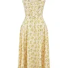 Carmen Buttercup Vintage Floral Print Cotton Bustier Sundress