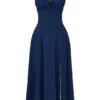 Carmen French Navy Bustier Sundress