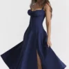 Carmen French Navy Bustier Sundress