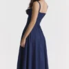 Carmen French Navy Bustier Sundress