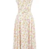 Carmen Ivory Meadow Print Cotton Bustier Sundress