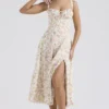 Carmen Ivory Meadow Print Cotton Bustier Sundress