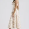 Carmen Ivory Meadow Print Cotton Bustier Sundress