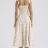 Carmen Ivory Meadow Print Cotton Bustier Sundress