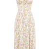 Carmen Ivory Meadow Print Cotton Bustier Sundress