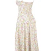 Carmen Pale Blue Meadow Print Cotton Bustier Sundress