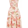 Carmen Pink Peony Print Cotton Bustier Sundress