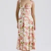 Carmen Pink Peony Print Cotton Bustier Sundress