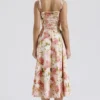 Carmen Pink Peony Print Cotton Bustier Sundress