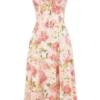 Carmen Pink Peony Print Cotton Bustier Sundress