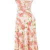 Carmen Pink Peony Print Cotton Bustier Sundress