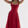 Carmen Red Rose Bustier Sundress