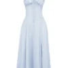 Carmen Soft Blue Cotton Bustier Sundress