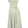 Carmen Soft Blue Vintage Floral Print Cotton Bustier Sundress