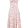 Carmen White Rosebud Print Cotton Bustier Sundress