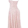 Carmen White Rosebud Print Cotton Bustier Sundress