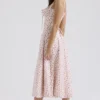 Carmen White Rosebud Print Cotton Bustier Sundress