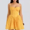 Carolina Apricot Lace Corset Mini Dress