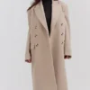 Carter Oatmeal Double Breasted Coat